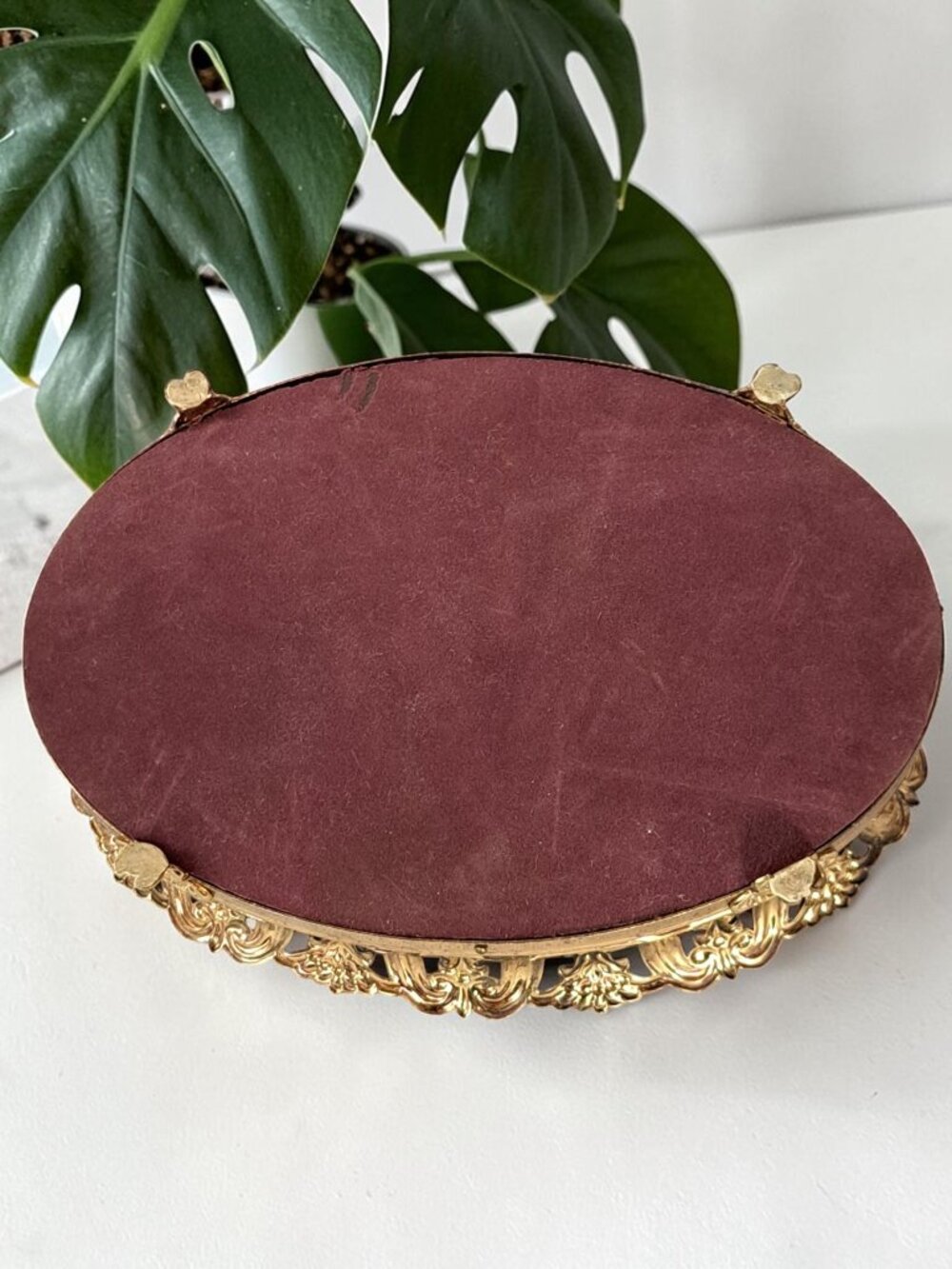 Hollywood Regency Vanity Mirror w/Lipstick Holders - Picture 9 of 14